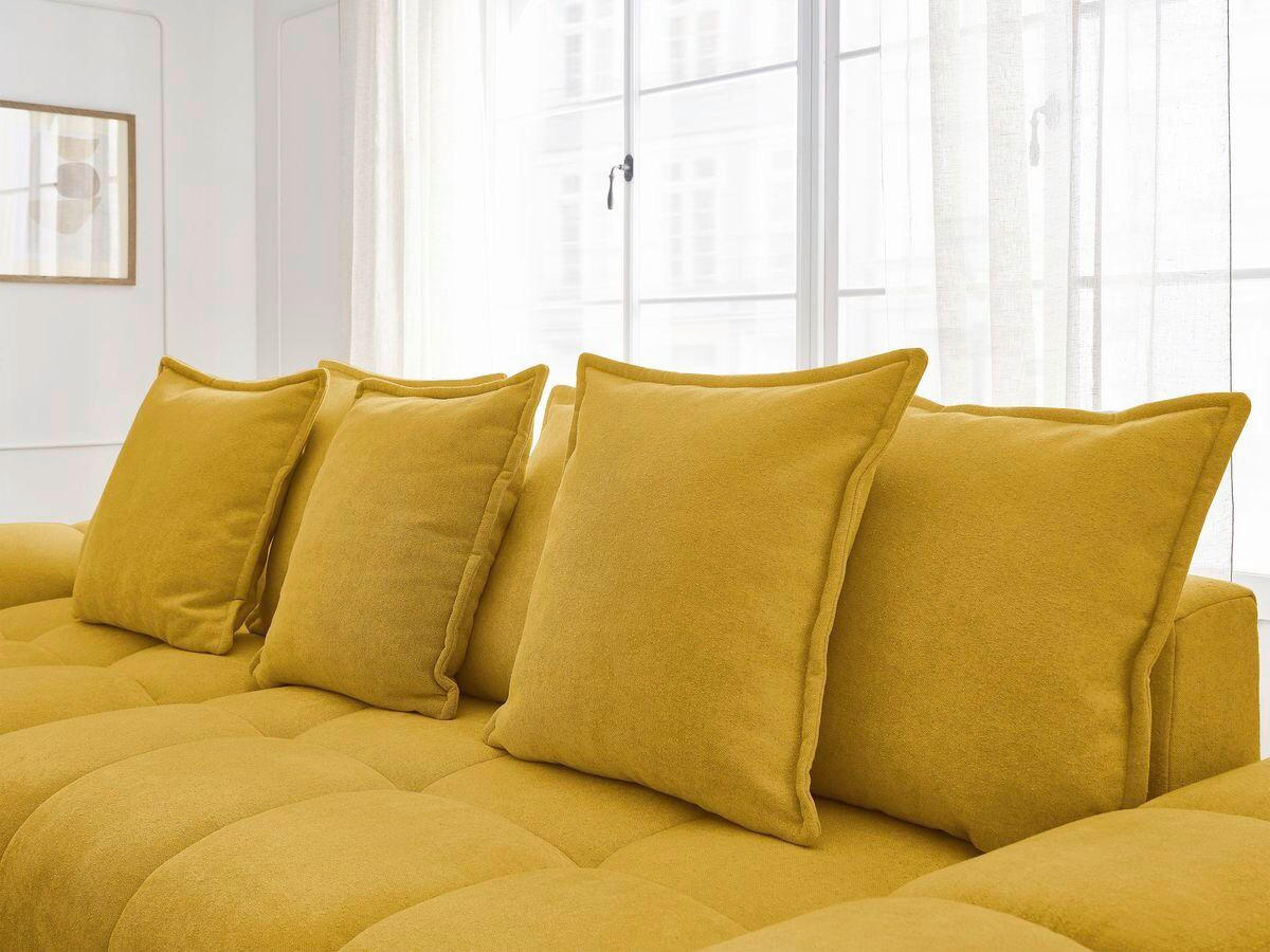 ECKSCHLAFSOFA EVEREST  mit Rücken echt, Armteil links, Armteil rechts Struktur Gelb  - Gelb/Schwarz, MODERN, Kunststoff/Textil (180/318cm) - Livetastic