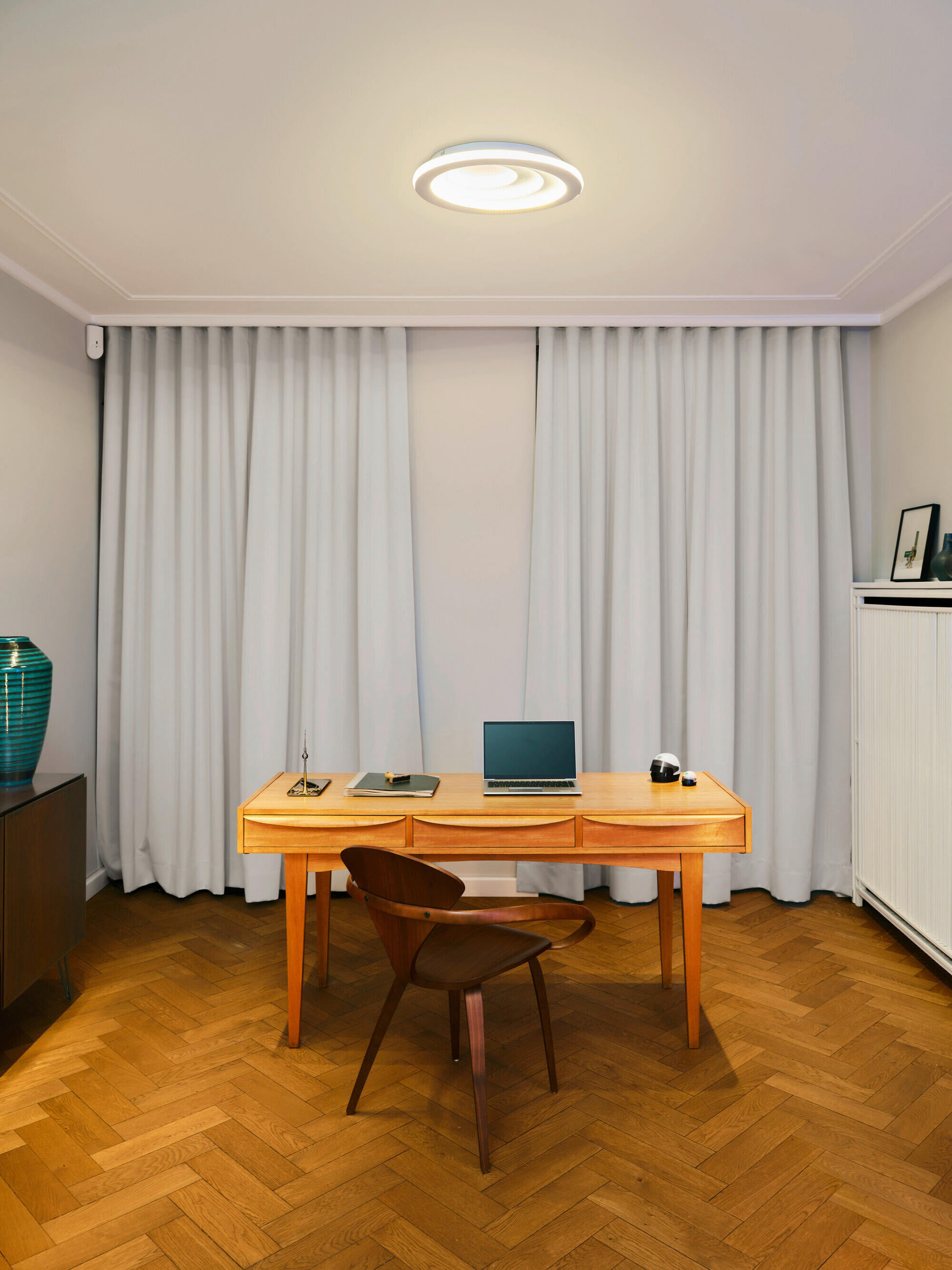 LED-DECKENLEUCHTE Orbis Spiral Oval 48,5/38,5/5,6 cm   - Weiß, Design, Kunststoff/Metall (48,5/38,5/5,6cm) - Osram