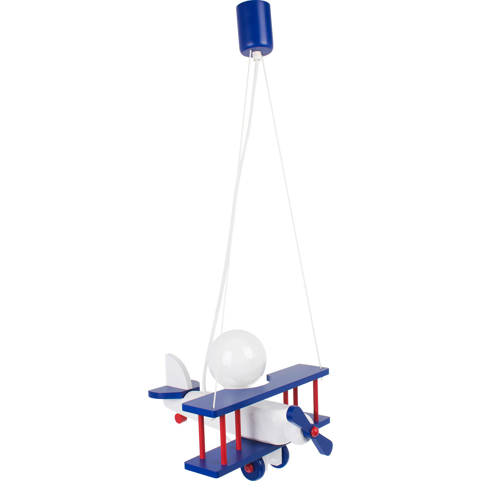 KINDERHÄNGELEUCHTE 29/31/75 cm   - Blau/Rot, KONVENTIONELL, Holz (29/31/75cm)