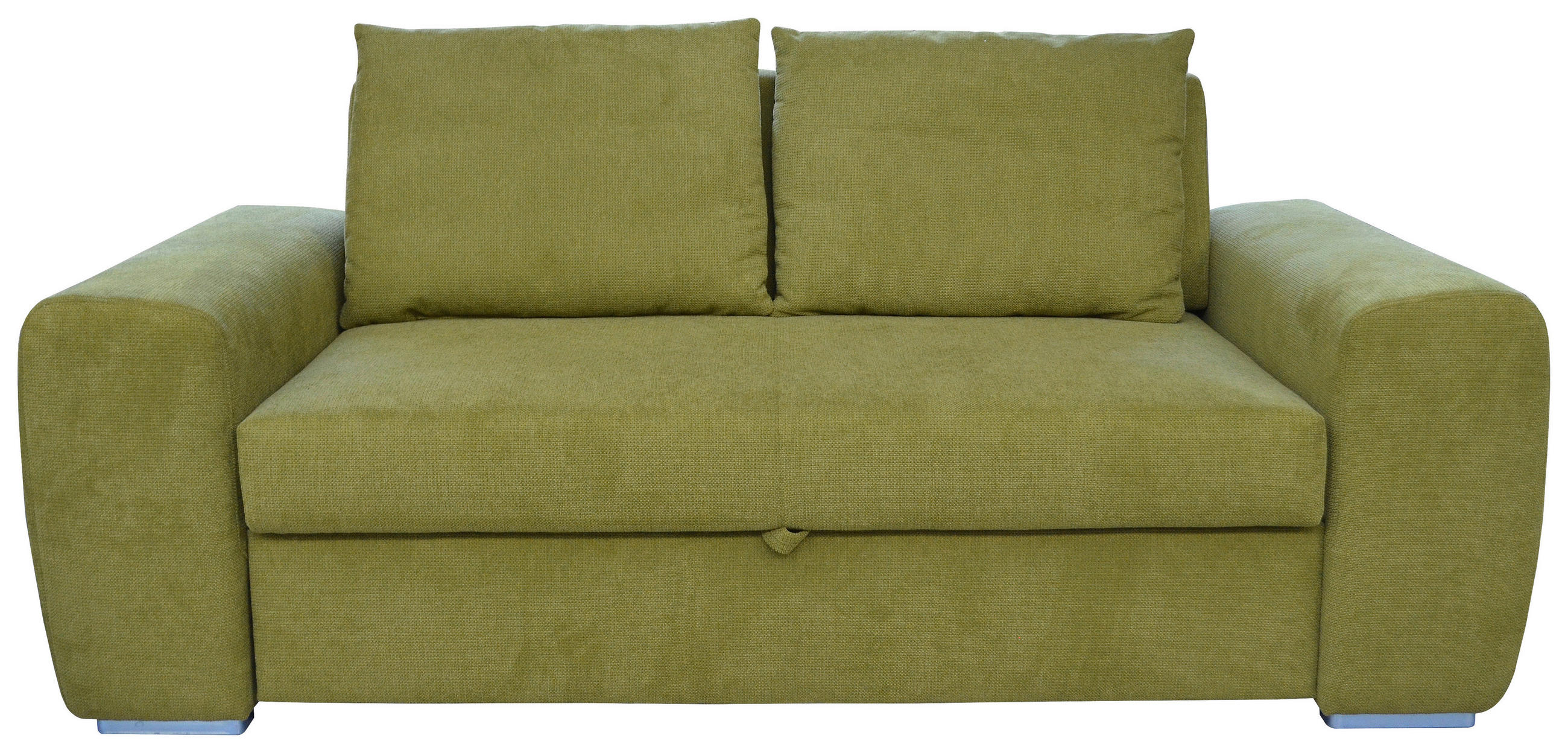 SCHLAFSOFA Mikrofaser Grün Typenauswahl, Fussart wählbar, Lederauswahl, Stoffauswahl, Liegefunktion, Armteilvarianten  - Chromfarben/Grün, Design, Holz/Textil (199/92/97cm) - Livetastic