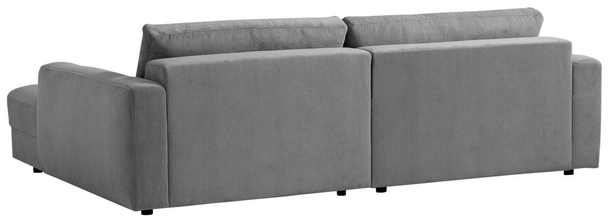 ECKSOFA Cord Dunkelgrau  - Dunkelgrau/Schwarz, Modern, Textil (250/176cm) - Trendmanufaktur