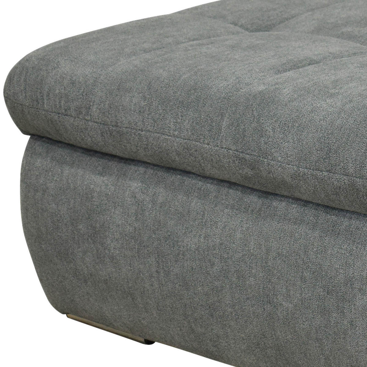 HOCKER Mikrofaser Dunkelgrau  - Chromfarben/Dunkelgrau, KONVENTIONELL, Textil/Metall (136/64/43cm) - MID.YOU