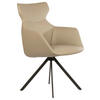 ARMLEHNSTUHL  in Echtleder pigmentiert  - Taupe/Schwarz, Design, Leder/Metall (65/91/63cm) - Dieter Knoll