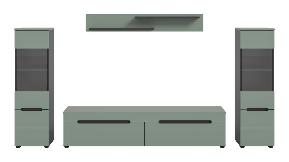 OBÝVACÍ STĚNA  - černá, Design, kompozitní dřevo/plast (272/141/33cm) - Livetastic