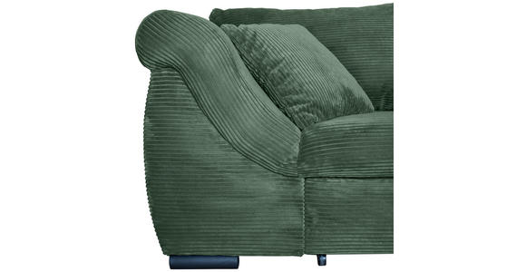 ECKSOFA  in Cord Dunkelgrün  - Dunkelgrün/Schwarz, KONVENTIONELL, Textil/Metall (258/168cm) - Carryhome