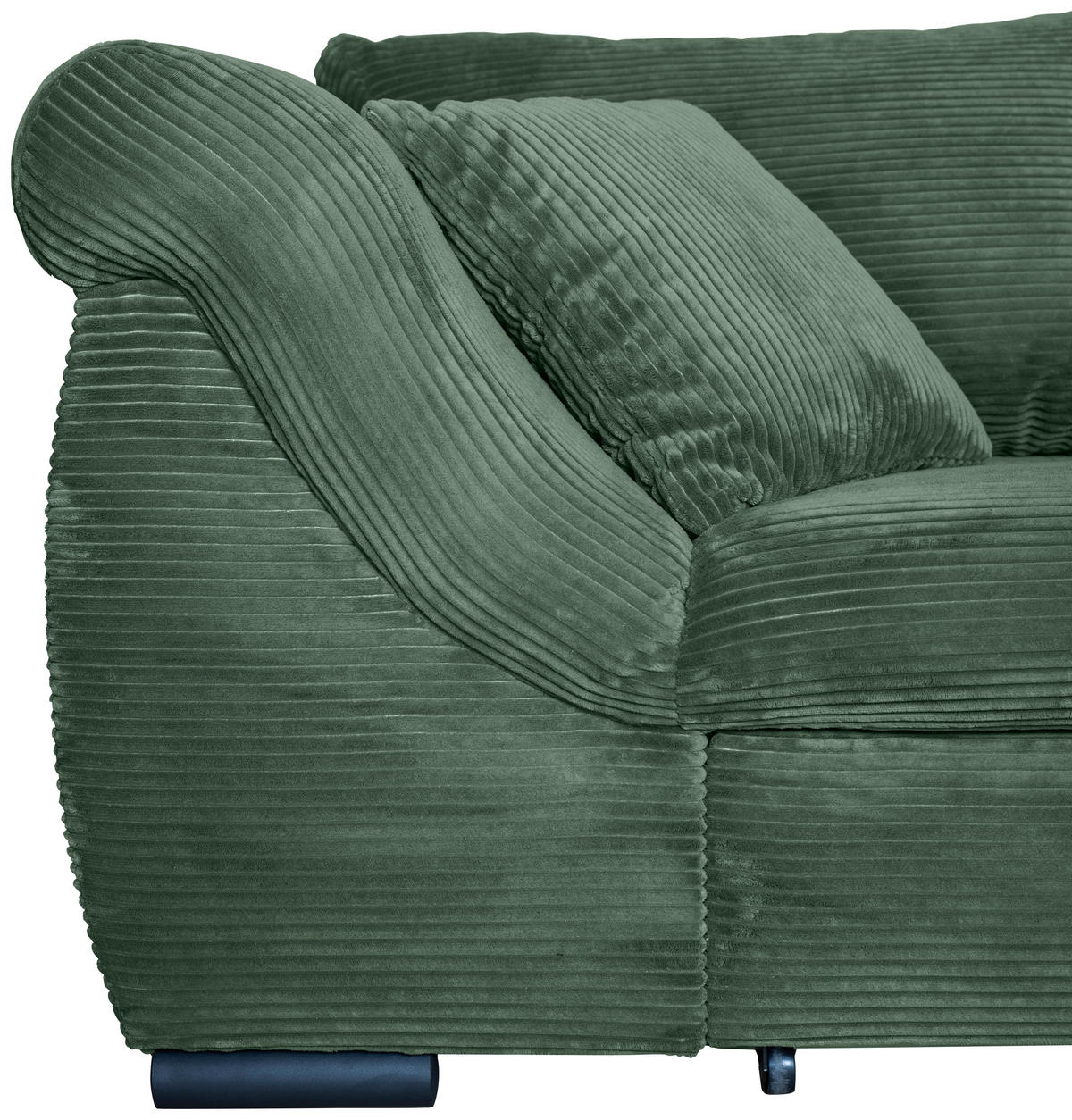 ECKSOFA in Cord Dunkelgrün  - Dunkelgrün/Schwarz, KONVENTIONELL, Textil/Metall (258/168cm) - Carryhome