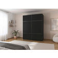 SCHWEBETÜRENSCHRANK 162/223/68 cm 2-türig Schwarz  - Chromfarben/Schwarz, KONVENTIONELL, Holzwerkstoff/Metall (162/223/68cm) - Novel