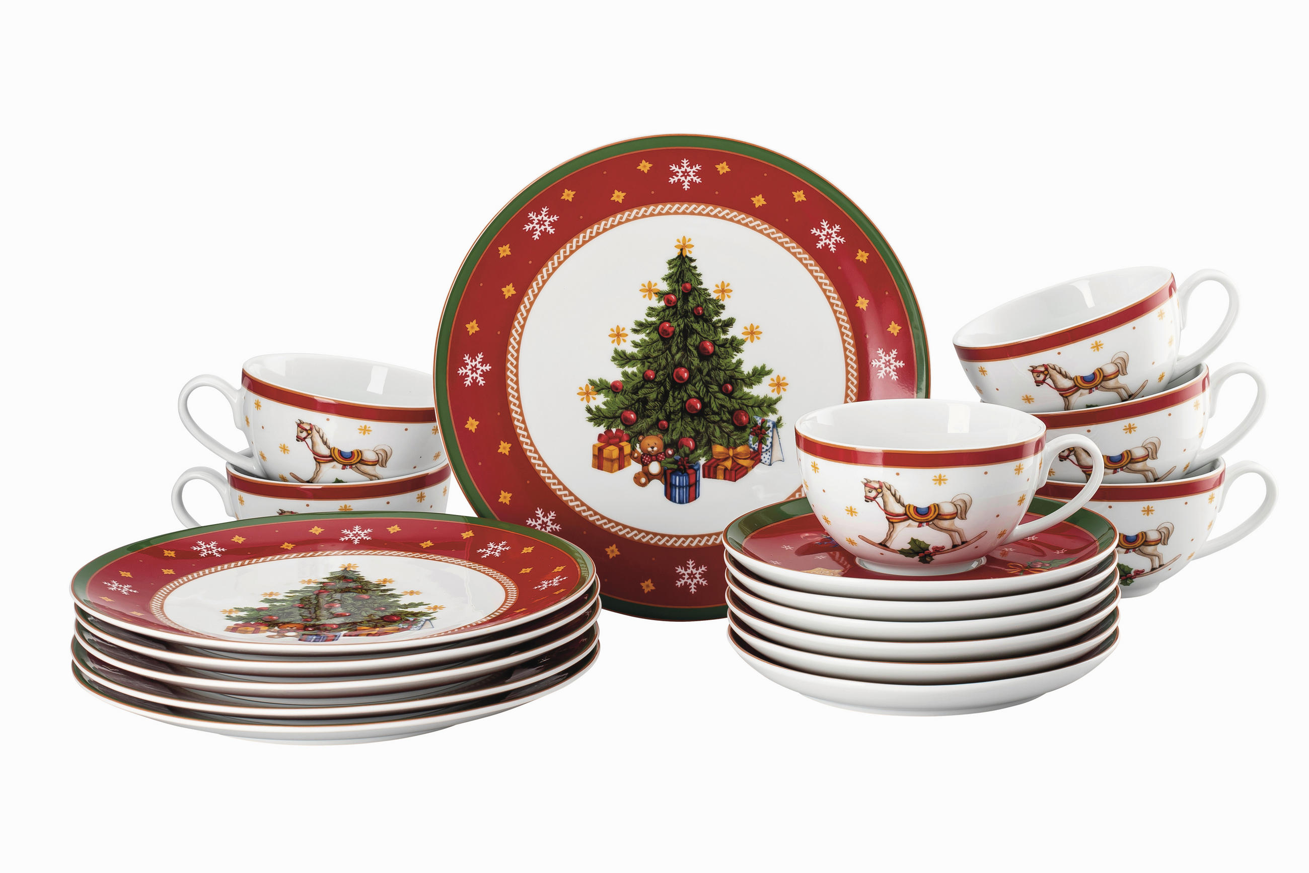 KAVNI SERVIS   18-delni      - rdeča/bela, Basics, keramika (40/40/40cm) - Rosenthal