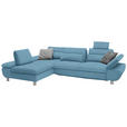 ECKSOFA Hellblau Webstoff  - Alufarben/Hellblau, Design, Textil (203/310cm) - Xora