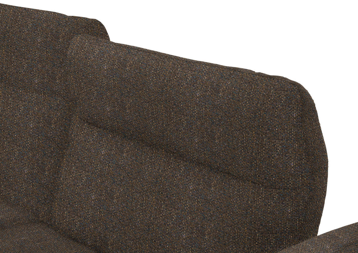 ECKSOFA in Webstoff Dunkelbraun  - Dunkelbraun/Schwarz, Design, Textil/Metall (223/290cm) - Moderano