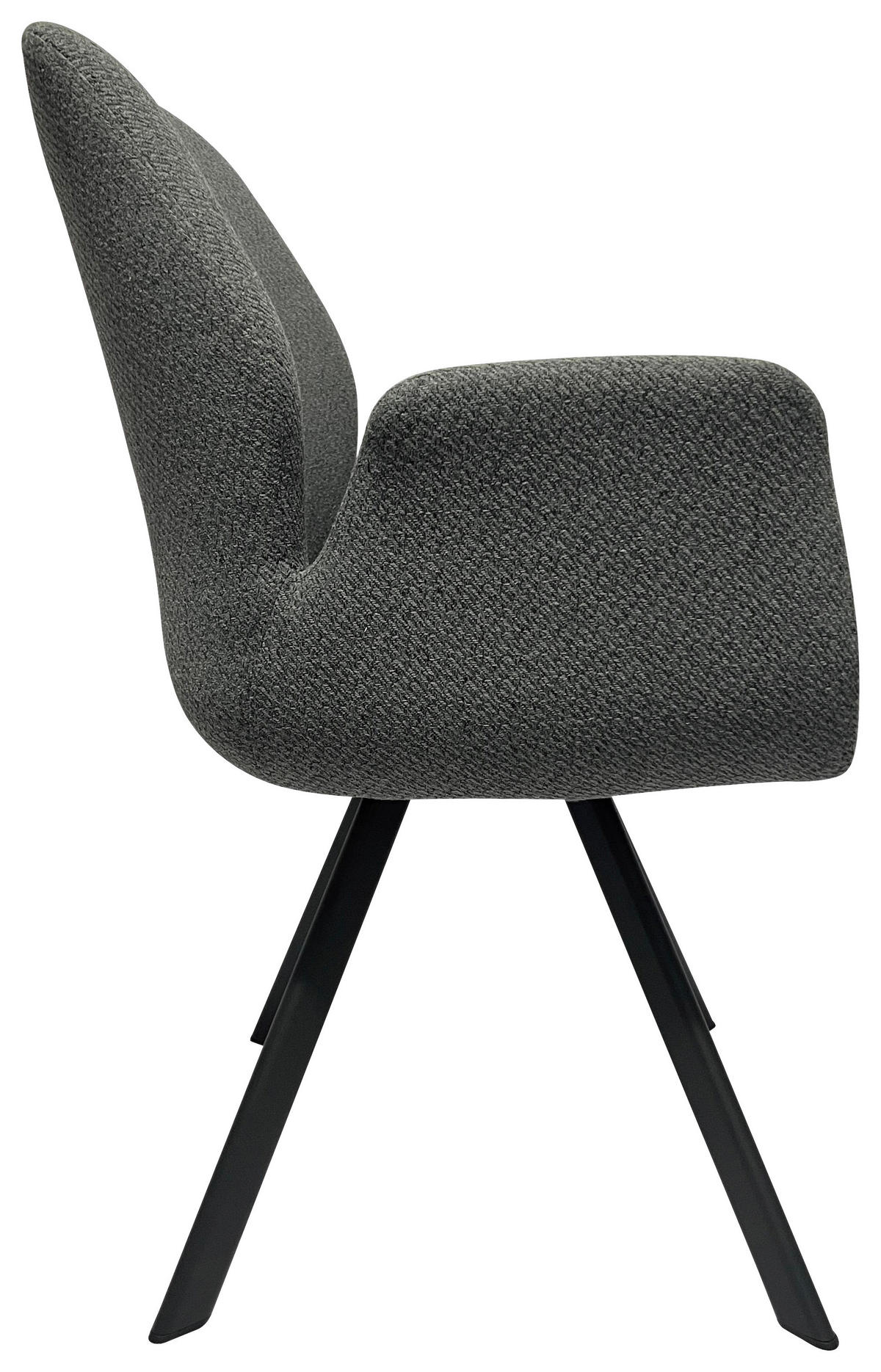 ARMLEHNSTUHL  in Eisen Webstoff  - Schwarz/Grau, Design, Textil/Metall (60/86,5/60cm) - Novel