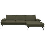 ECKSOFA in Echtleder Grün  310/180 cm  - Schwarz/Grün, Design, Leder/Metall (310/180cm) - Dieter Knoll
