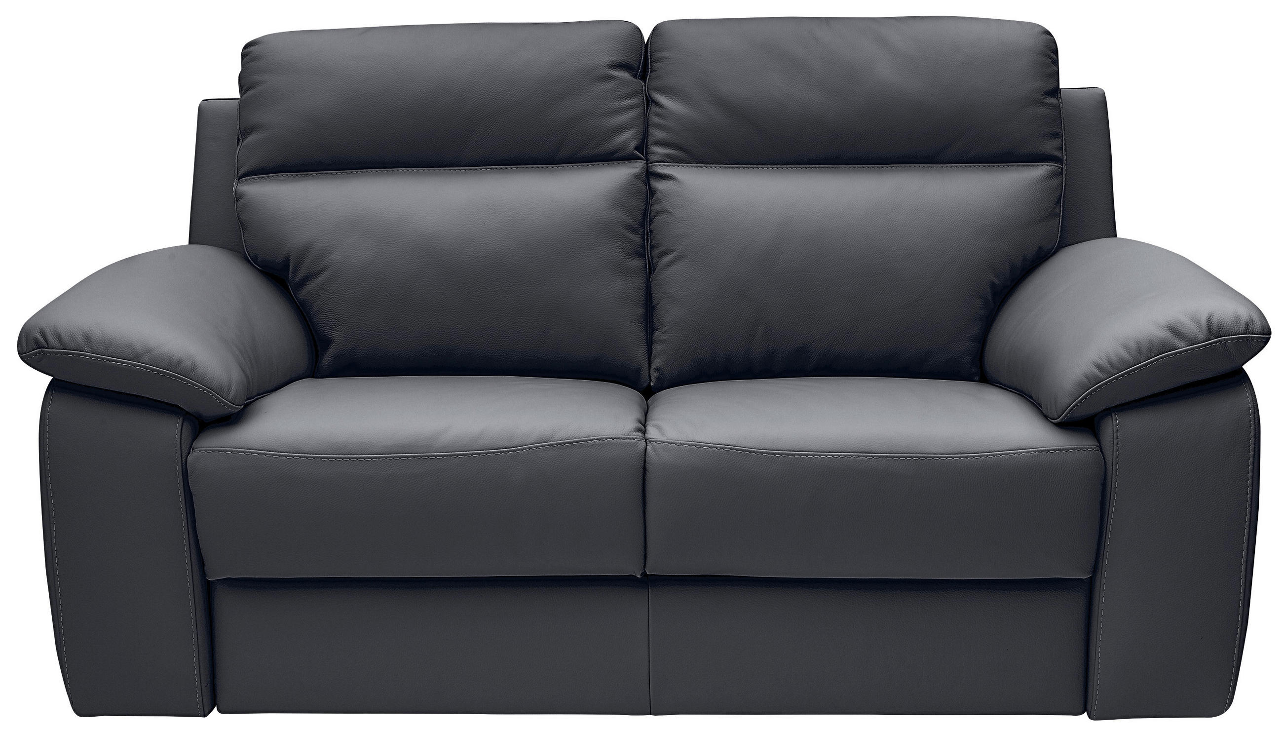 DVOJMIESTNA POHOVKA, tmavomodrá, pravá koža - tmavomodrá, Basics, koža (168/99/94cm) - Celina Home