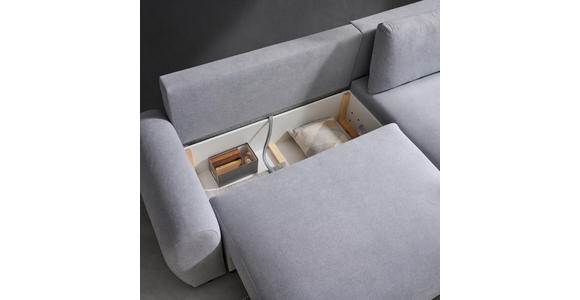 ECKSOFA in Webstoff Grau  - Schwarz/Grau, MODERN, Kunststoff/Textil (265/175cm) - Carryhome