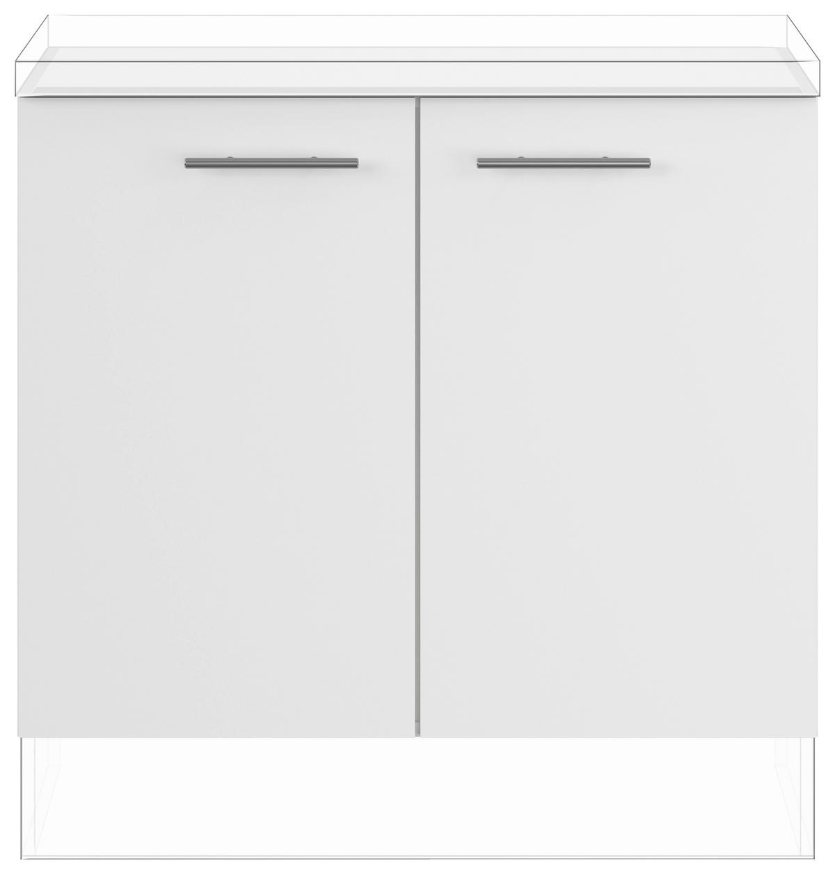 SPÜLENUNTERSCHRANK 90/87,8/57,6 cm  in Weiß  - Edelstahlfarben/Weiß, Basics, Holzwerkstoff/Metall (90/87,8/57,6cm) - Impuls