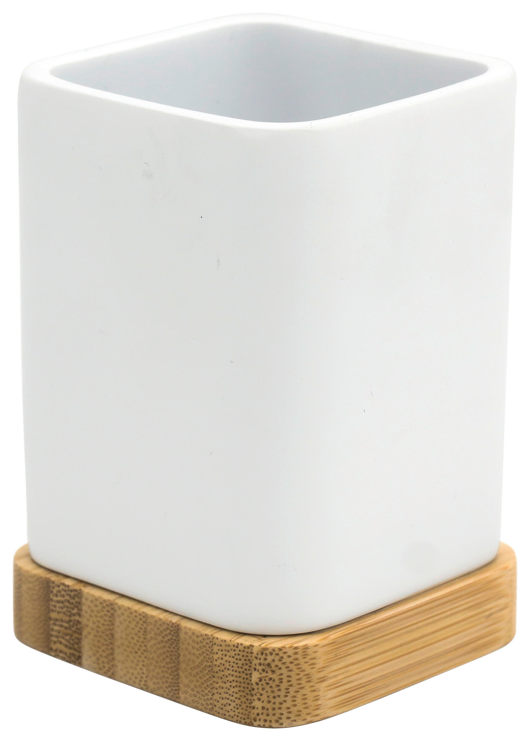 KELÍMEK NA ZUBNÍ KARTÁČEK přírodní barvy, bílá - bílá/přírodní barvy, Basics, dřevo/plast (6,9/10/6,9cm) - Sadena