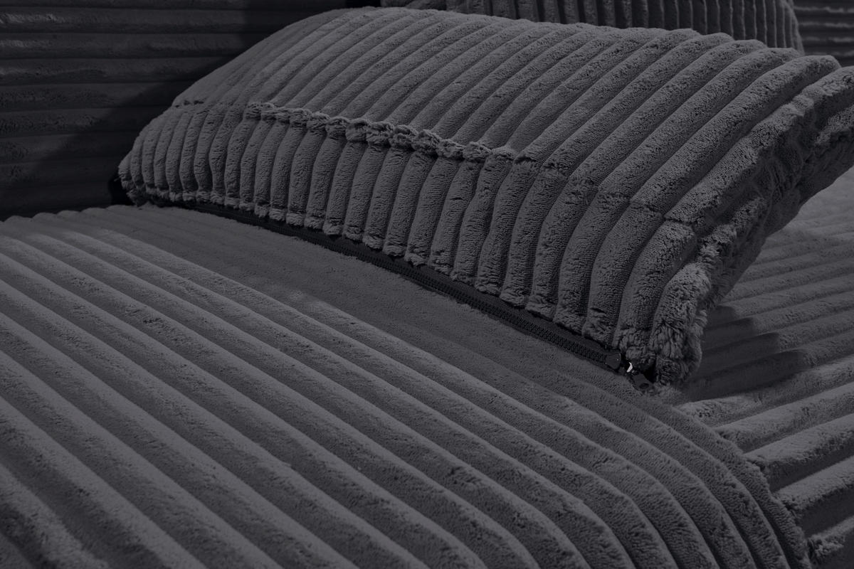 SCHLAFSOFA  mit Cord Schwarz  - Schwarz, KONVENTIONELL, Kunststoff/Textil (211/96/105cm) - Carryhome