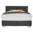 BOXSPRINGBETT Flachgewebe 200/210 cm INKL. Matratze, Topper - Schwarz/Alufarben, KONVENTIONELL, Textil/Metall (200/210cm) - DIETER KNOLL