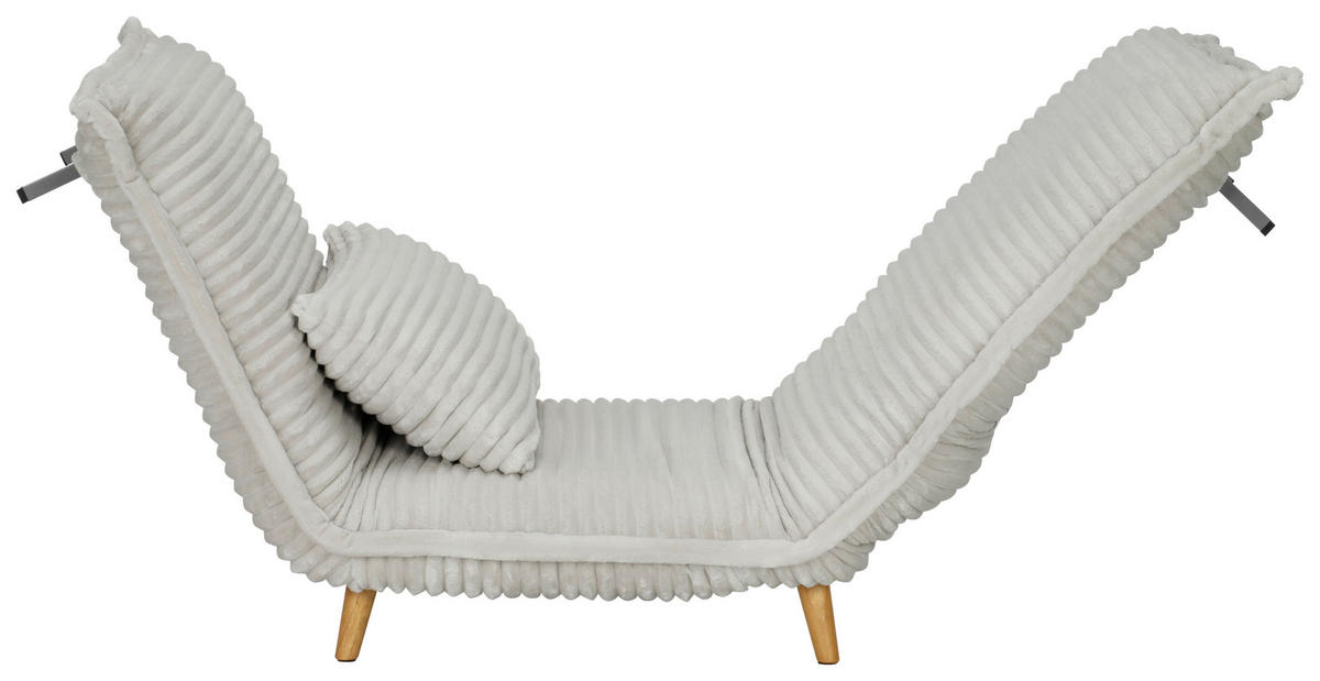 SCHLAFSESSEL Cord Weiß    - Walnussfarben/Weiß, MODERN, Holz/Textil (76/85/83cm) - Livetastic