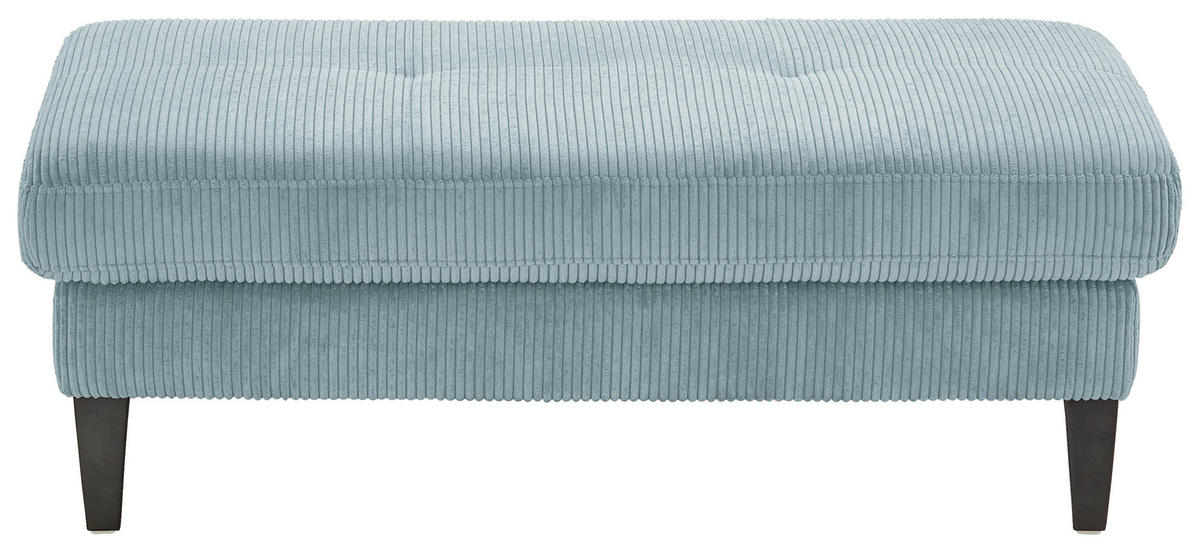 HOCKER in Textil Hellblau  - Schwarz/Hellblau, Modern, Textil/Metall (130/45/67cm) - Beldomo Style