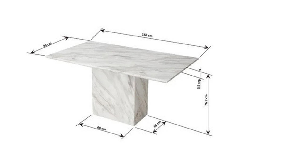 ESSTISCH rechteckig Beige  - Beige, Design, Stein (160/90/76cm) - Kare-Design