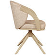 ARMLEHNSTUHL  Sitzfläche 360° drehbar   Taupe, Eichefarben  - Taupe/Eichefarben, KONVENTIONELL, Holz/Textil (59/85/57cm) - Linea Natura