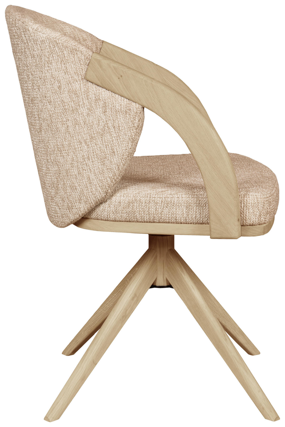 ARMLEHNSTUHL  Sitzfläche 360° drehbar   Taupe, Eichefarben  - Taupe/Eichefarben, KONVENTIONELL, Holz/Textil (59/85/57cm) - Linea Natura