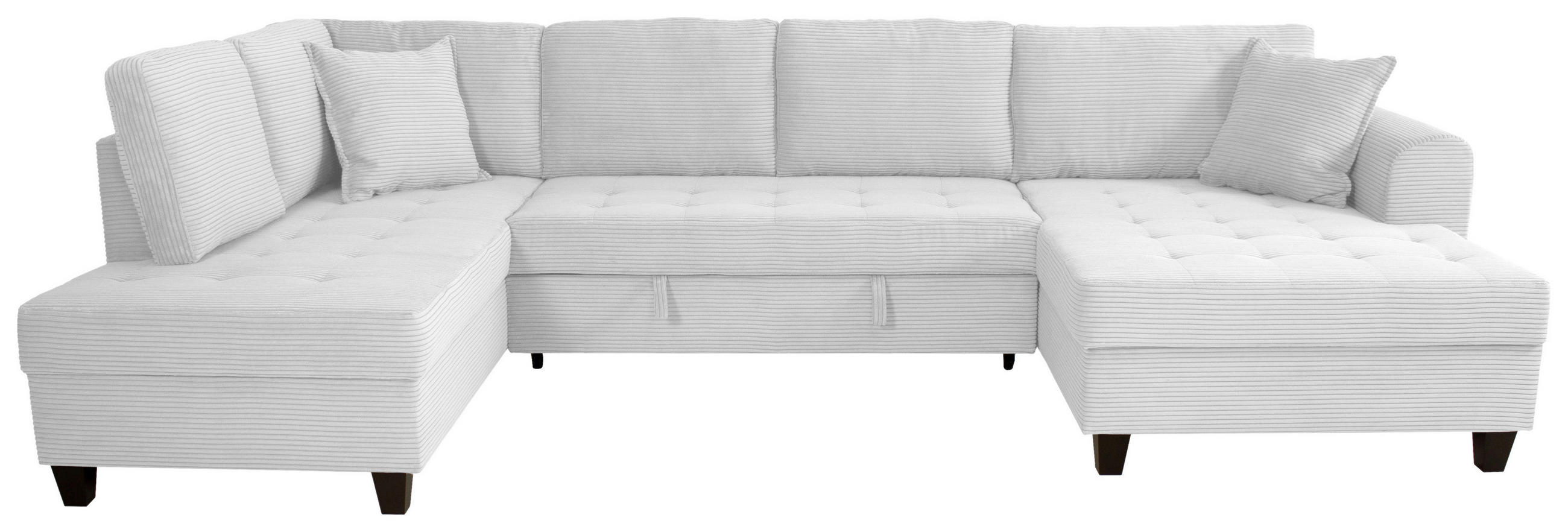 WOHNLANDSCHAFT MORITZ Silberfarben Cord  - Silberfarben, Trend, Textil (178/324/155cm) - P & B