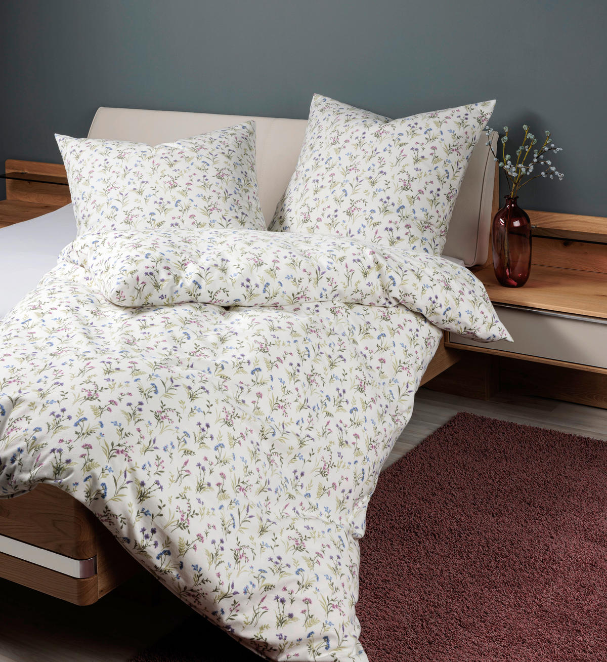 BETTWÄSCHE Biber 135/200 cm  - Beere, Design, Textil (135/200cm) - Janine