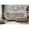 ECKSOFA in Cord Beige  237/165 cm  - Beige/Schwarz, Design, Holz/Textil (237/165cm) - Stylife