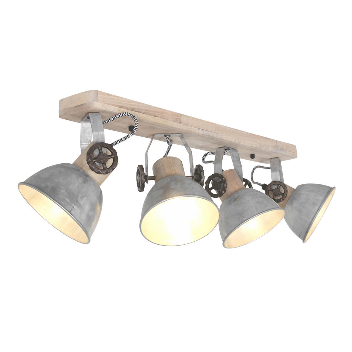 DECKENSPOTS - Nickelfarben, Trend, Holz/Metall (15/23/90cm)