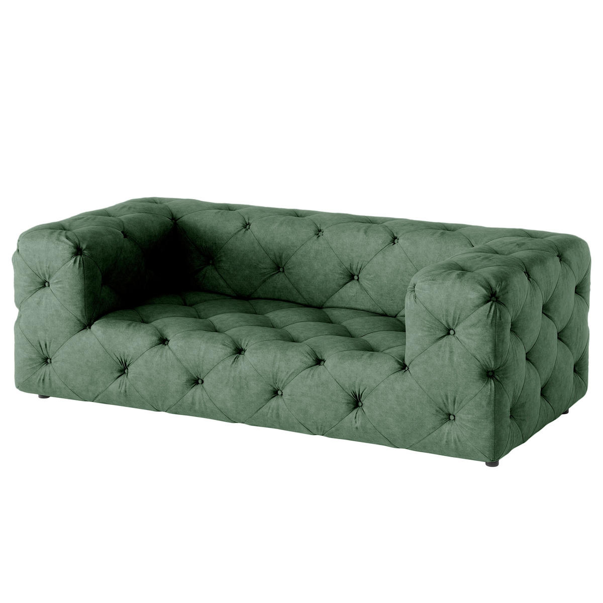 2-SITZER-SOFA Fresco in Mikrofaser Waldgrün  - Waldgrün/Schwarz, Design, Kunststoff/Textil (193/71/100cm) - P & B