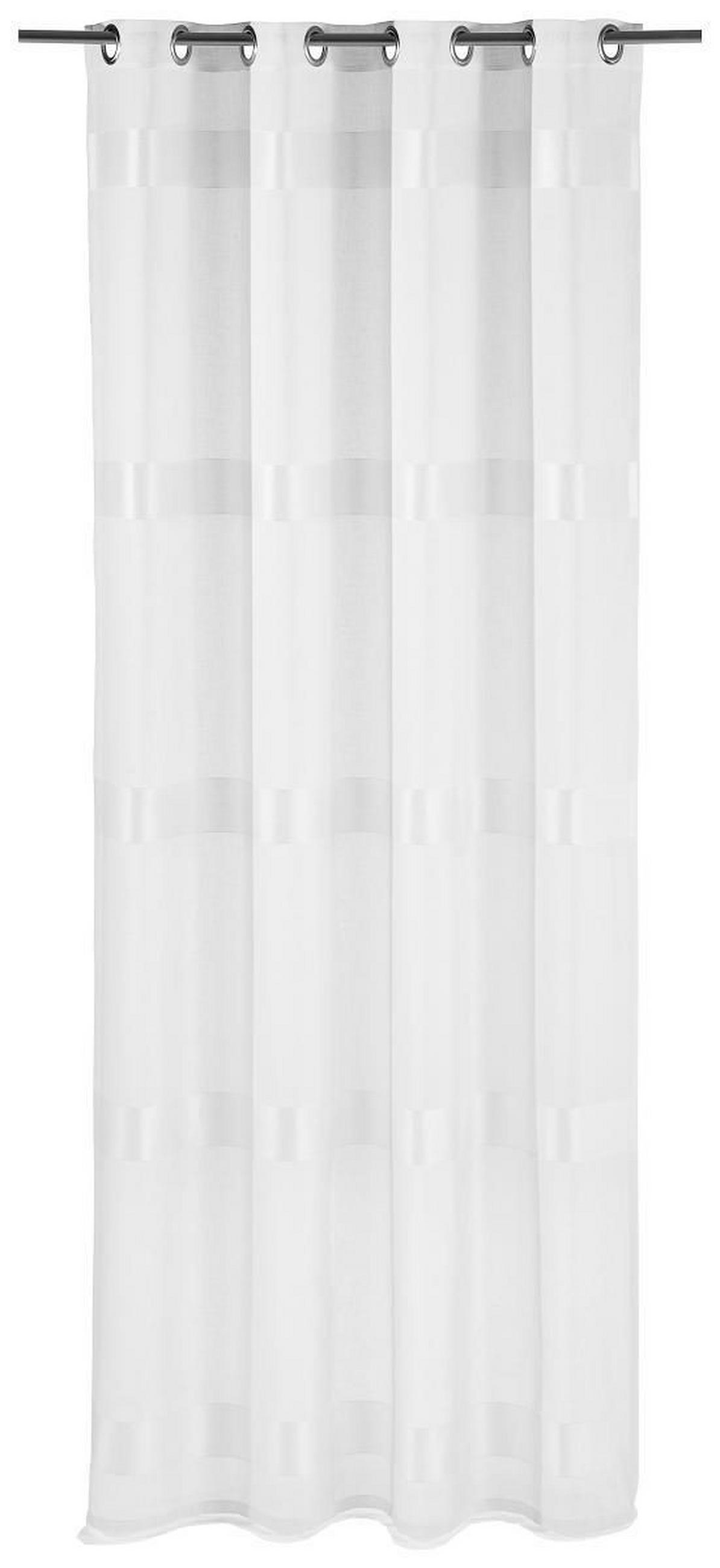 ZÁVĚS S OČKY, poloprůhledné, 140/245 cm - bílá, Basics, textil (140/245cm) - Esposa
