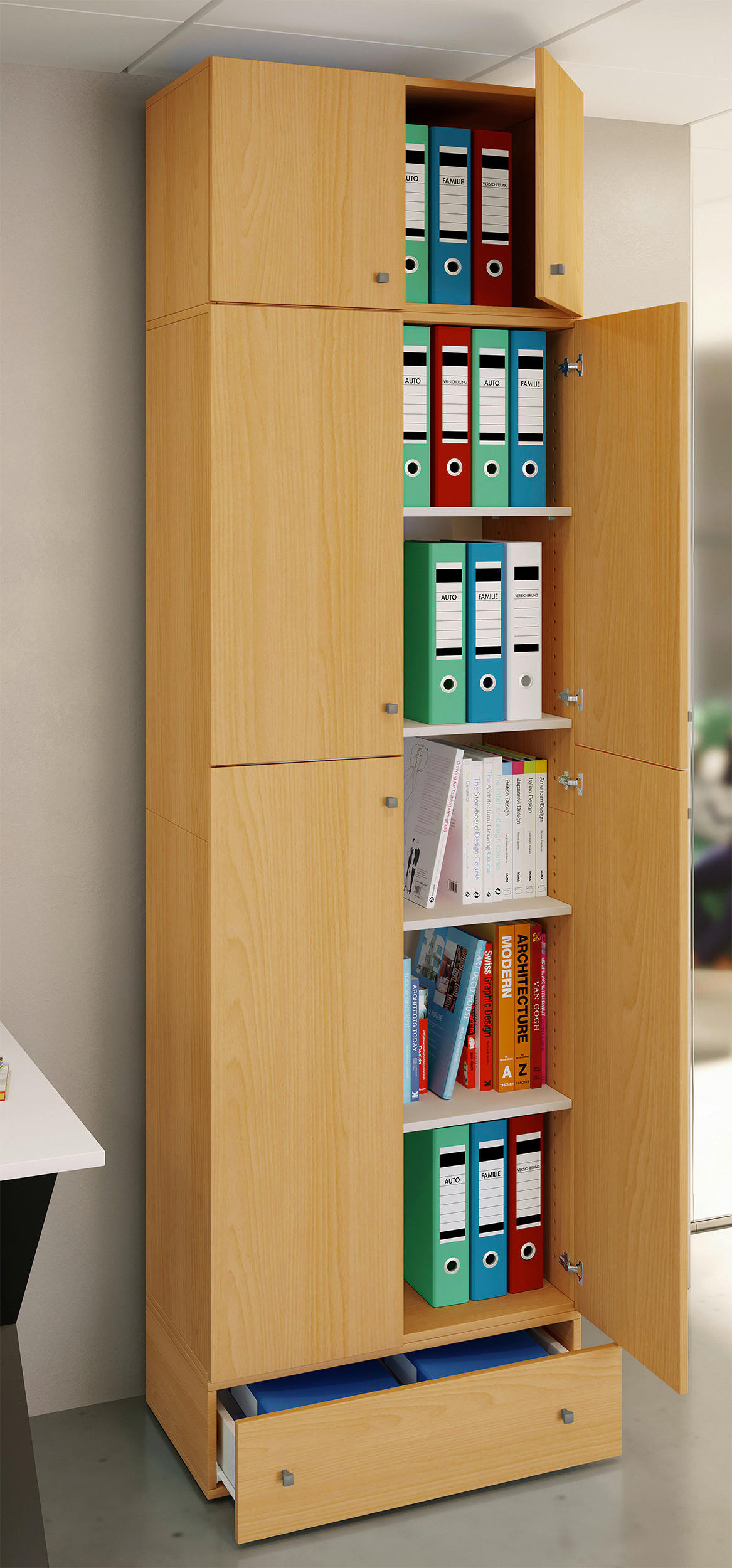 AKTENSCHRANK Buchefarben  - Buchefarben, MODERN, Holzwerkstoff (70/240/39cm) - MID.YOU