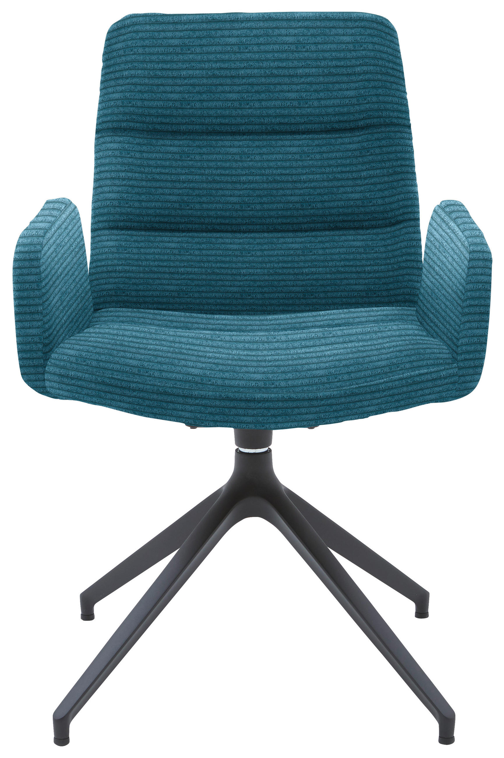 ARMLEHNSTUHL  in Cord  - Petrol/Schwarz, Design, Textil/Metall (61/88/66cm) - Dieter Knoll