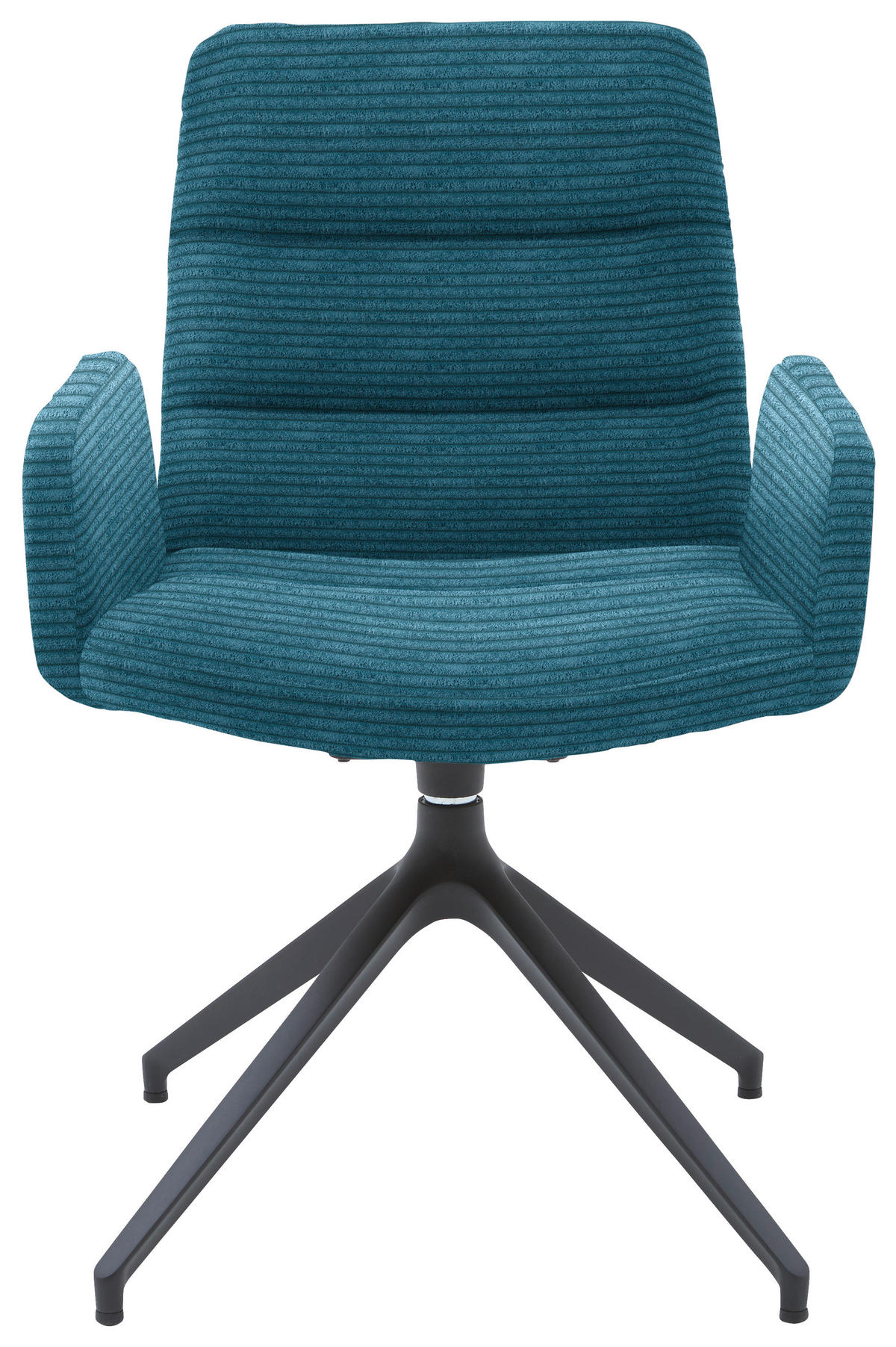 ARMLEHNSTUHL  in Cord  - Petrol/Schwarz, Design, Textil/Metall (61/88/66cm) - Dieter Knoll
