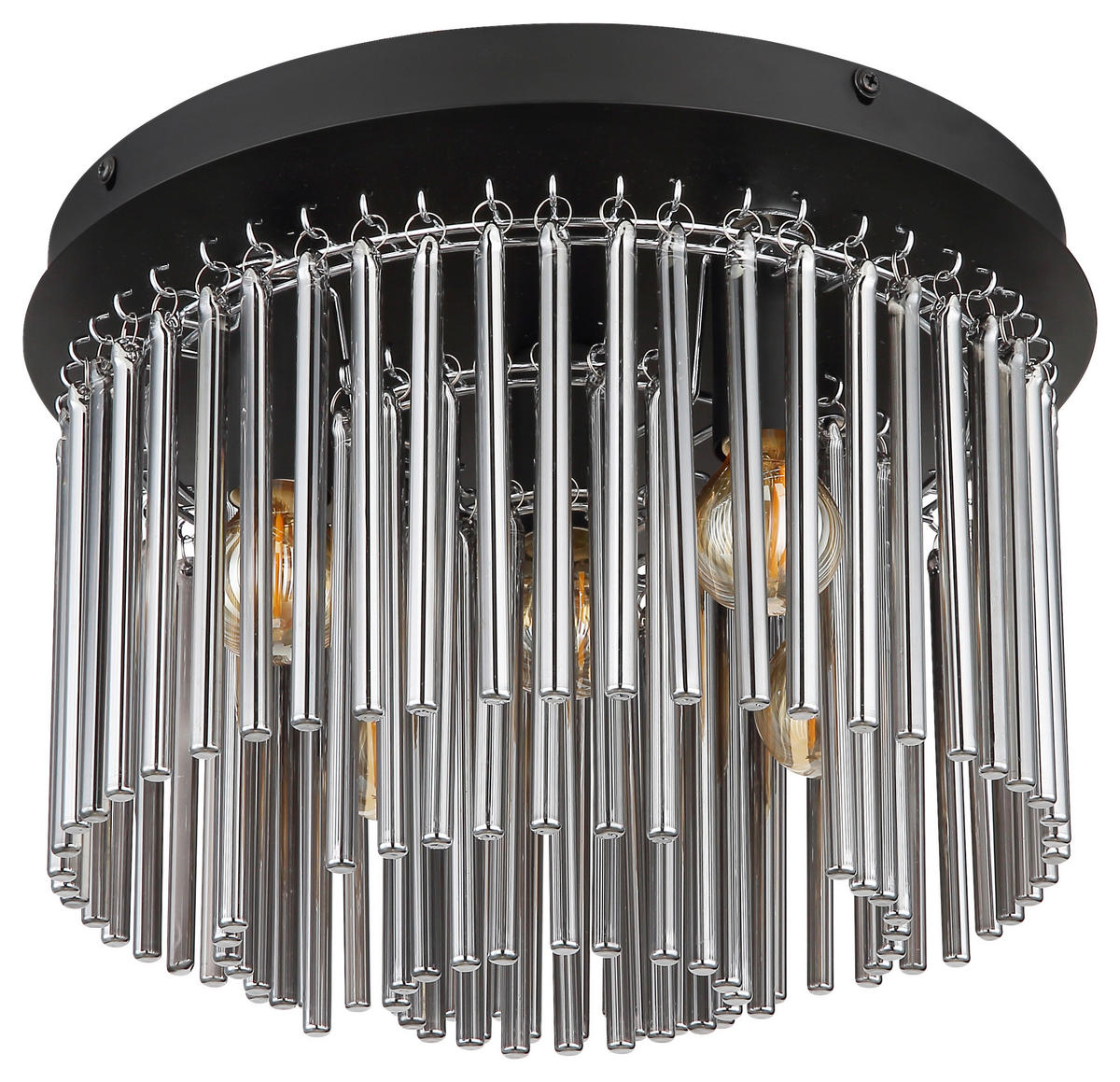 DECKENLEUCHTE  32/23 cm    - Chromfarben/Schwarz, Design, Glas/Metall (32/23cm) - Collet's Monde