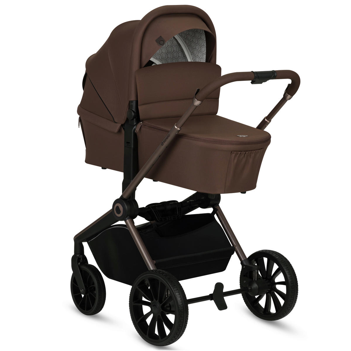 KINDERWAGENSET Mika Plus 3 in 1  - Schwarz/Mokka, Basics, Textil (93/62/110cm) - Lionelo
