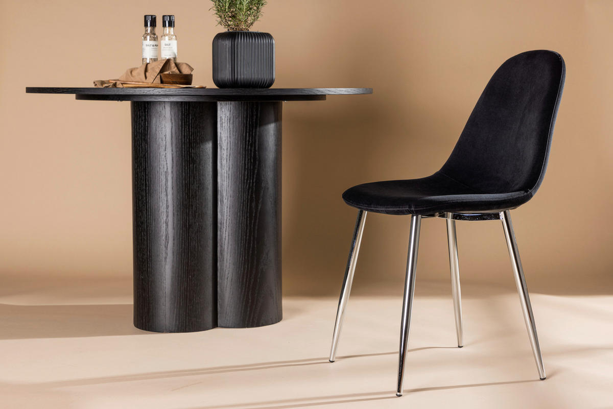 STOLSET 2 styck stål sammet  - svart, Design, metall/textil (45/90/52cm) - Livetastic