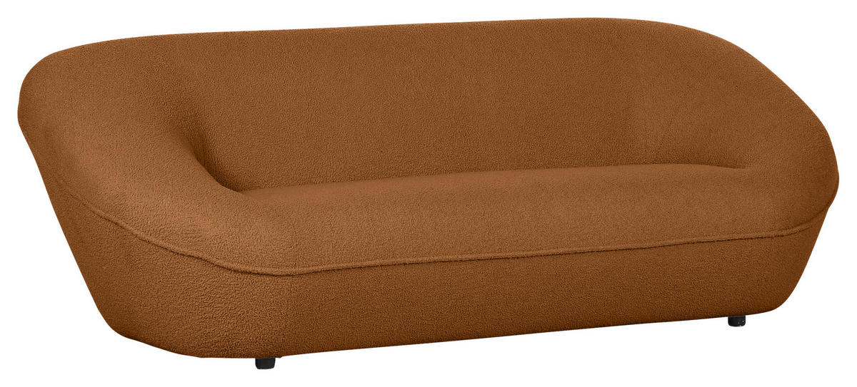 2-SITZER-SOFA in Flachgewebe Rostfarben  - Rostfarben/Schwarz, KONVENTIONELL, Kunststoff/Textil (223/79/94cm) - Carryhome
