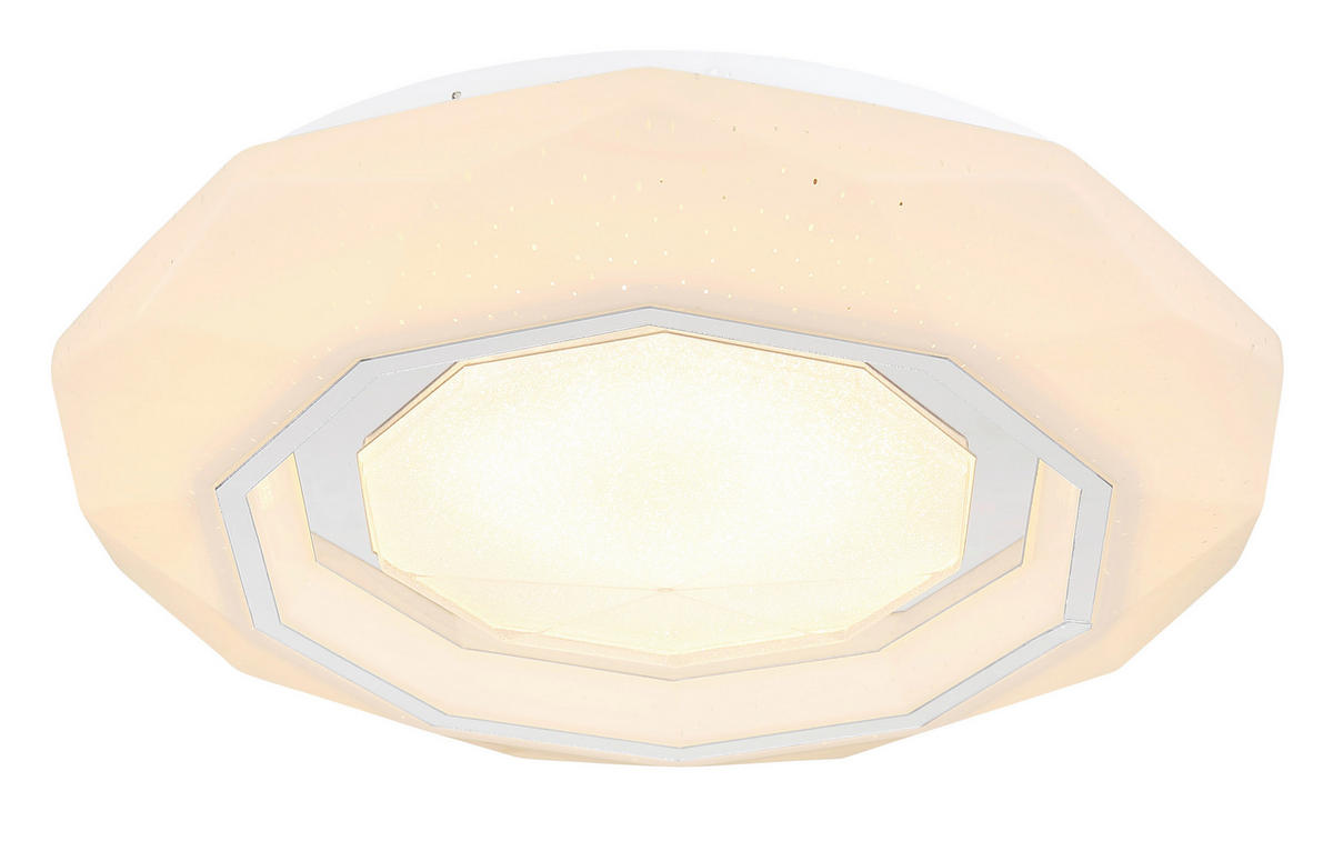 PLAFONIERĂ CU LED - alb/opal, Basics, plastic/metal (40/8,5cm)