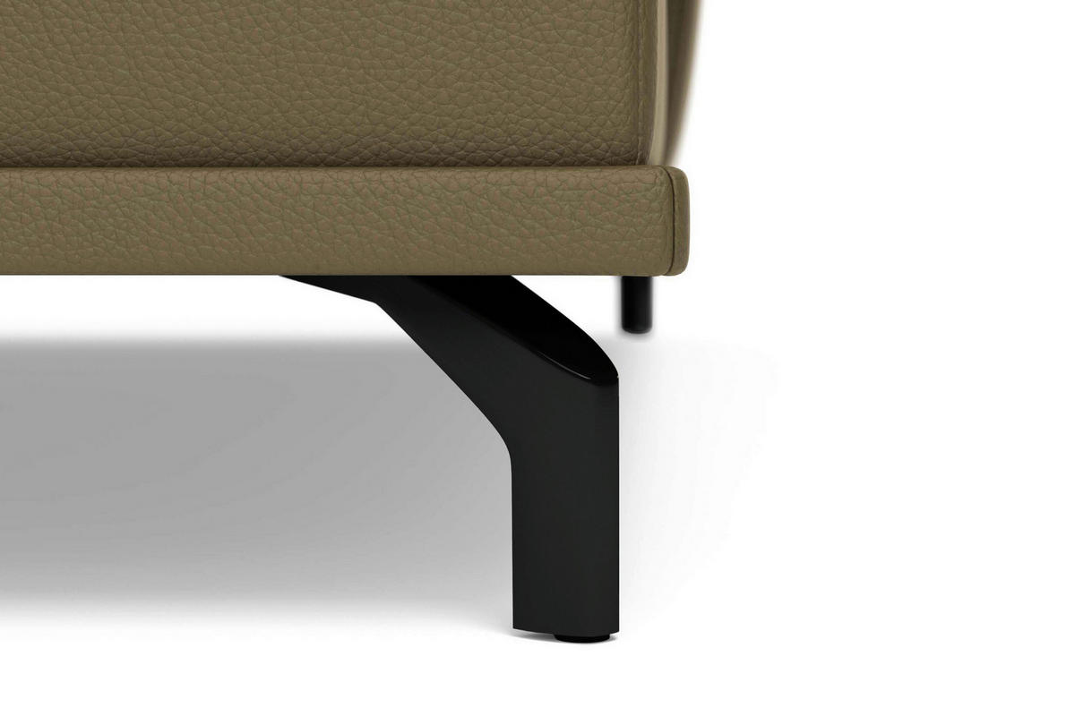 SEDACÍ SOUPRAVA, kůže, olivově zelená - černá/olivově zelená, Basics, kov/textil (223/363/176cm) - Sit & More