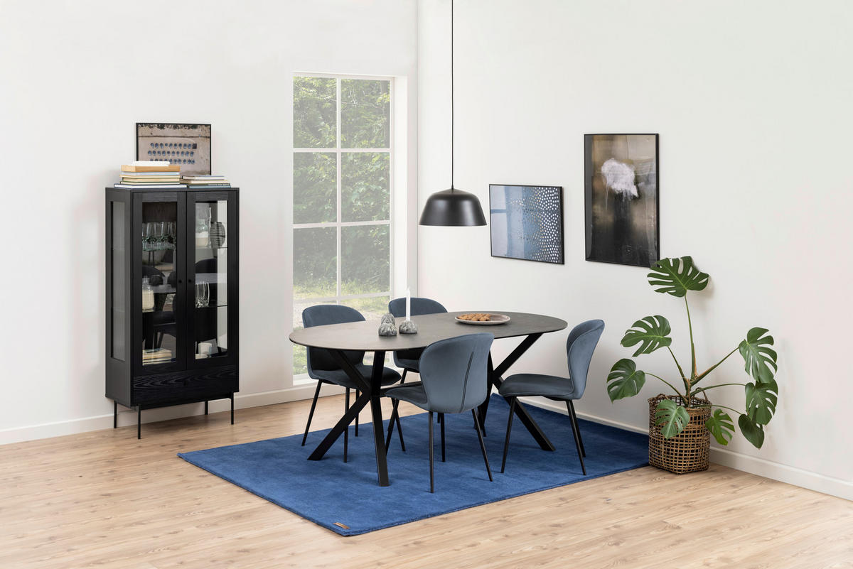 VITRINA 75/152/37,5 cm   - prozirno/crna, Konvencionalno, staklo/drvni materijal (75/152/37,5cm) - MID.YOU