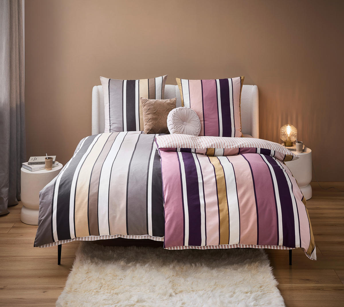 WENDEBETTWÄSCHE Flanell 135/200 cm  - Taupe, Textil (135/200cm) - Novel