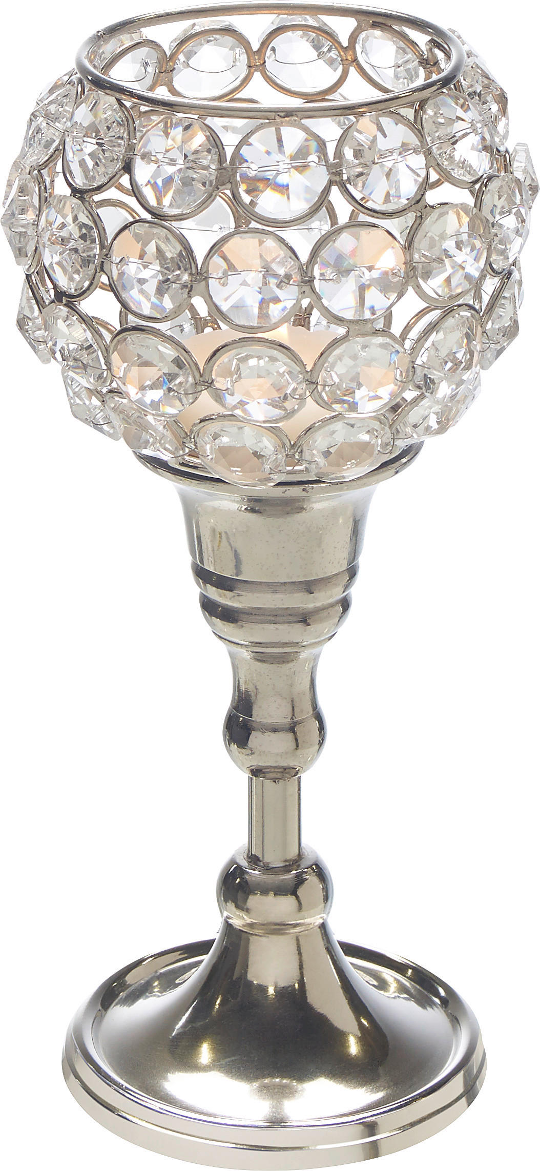 KERZENHALTER - Silberfarben, LIFESTYLE, Glas/Metall (6,5/18cm) - Ambia Home