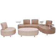 GARTENSET 7-teilig - Taupe/Beige, Design, Holzwerkstoff/Metall - Amatio