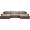 WOHNLANDSCHAFT Braun Cord  - Chromfarben/Braun, KONVENTIONELL, Kunststoff/Textil (180/376/180cm) - Carryhome
