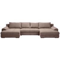 WOHNLANDSCHAFT Braun Cord  - Chromfarben/Braun, KONVENTIONELL, Kunststoff/Textil (180/376/180cm) - Carryhome