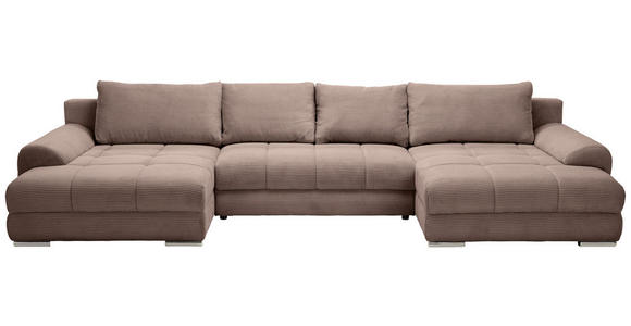 WOHNLANDSCHAFT  in Cord Braun  - Chromfarben/Braun, KONVENTIONELL, Kunststoff/Textil (180/376/180cm) - Carryhome