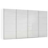 SCHWEBETÜRENSCHRANK 400/223/68 cm 4-türig Weiß  - Alufarben/Weiß, Basics, Glas/Holzwerkstoff (400/223/68cm) - Novel